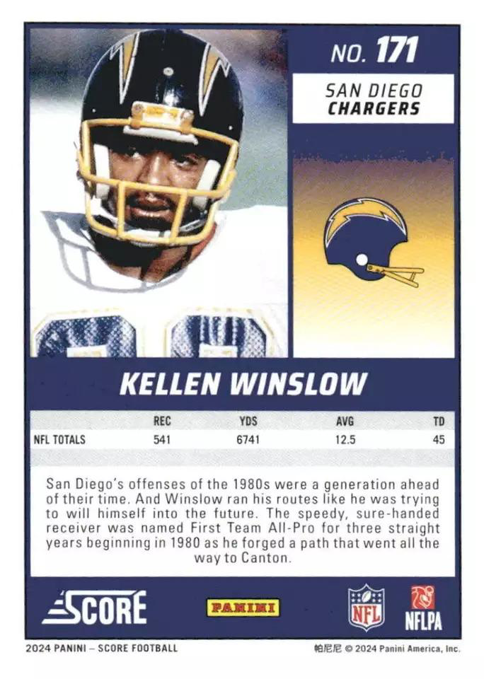 2024 Panini Score Football Kellen Winslow San Diego Chargers #171