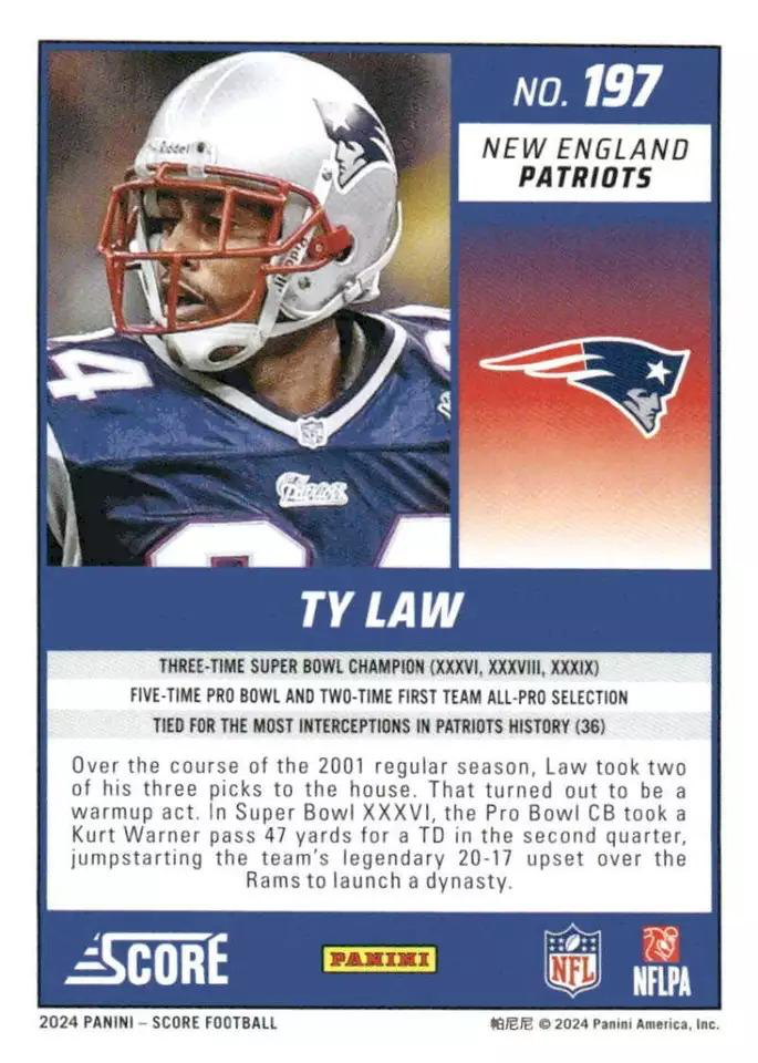 2024 Panini Score Football Ty Law New England Patriots #197