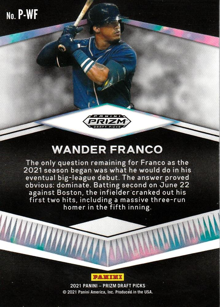 2021 Panini Prizm Draft Picks Prospects Wander Franco #P-WF Tampa Bay Rays