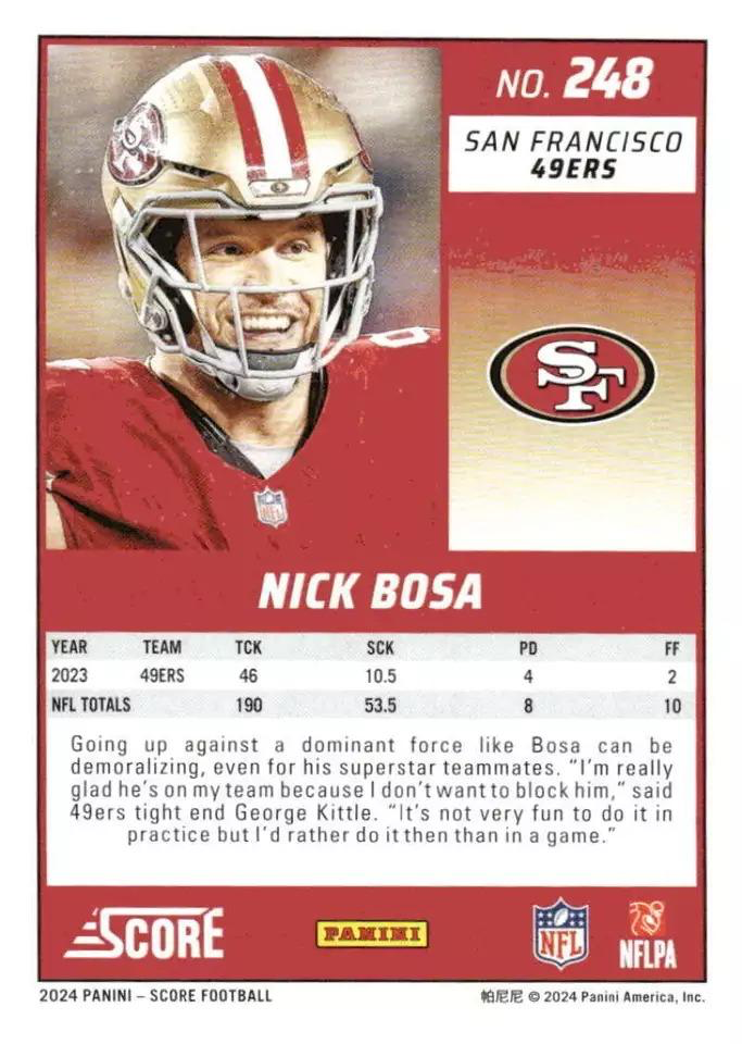 2024 Panini Score Football Nick Bosa San Francisco 49ers #248