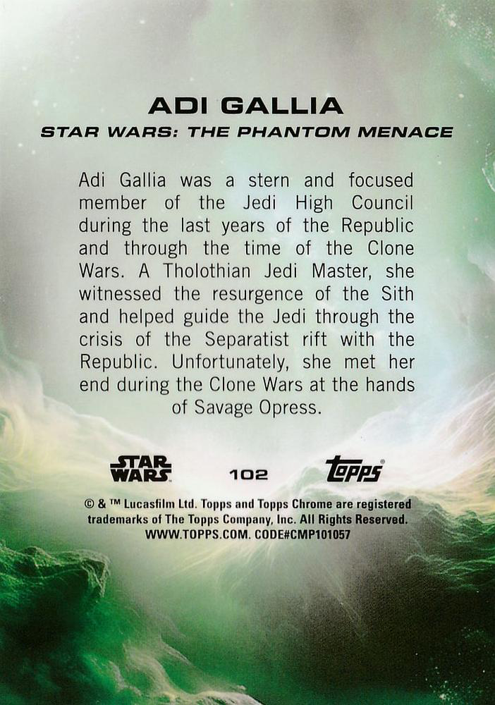 2025 Topps Chrome Star Wars Adi Gallia #102 Star Wars