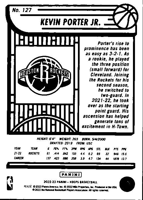 2022 Panini Hoops Kevin Porter Jr. #127 Houston Rockets