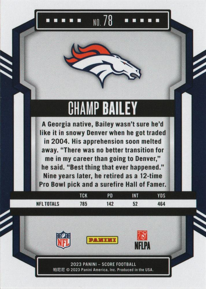 2023 Panini Score Football Champ Bailey Denver Broncos #78