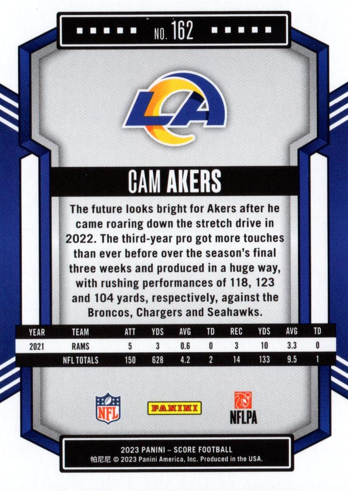 2023 Panini Score Football Cam Akers Los Angeles Rams #162