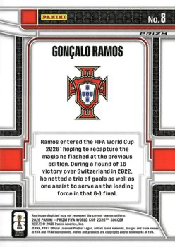 2026 Panini Prizm World Cup Silver Scorers Club Goncalo Ramos #8 Portugal
