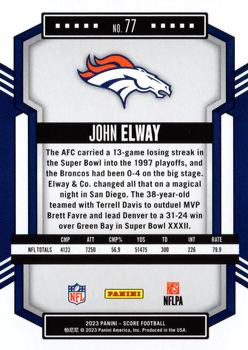 2023 Panini Score Football John Elway Denver Broncos #77