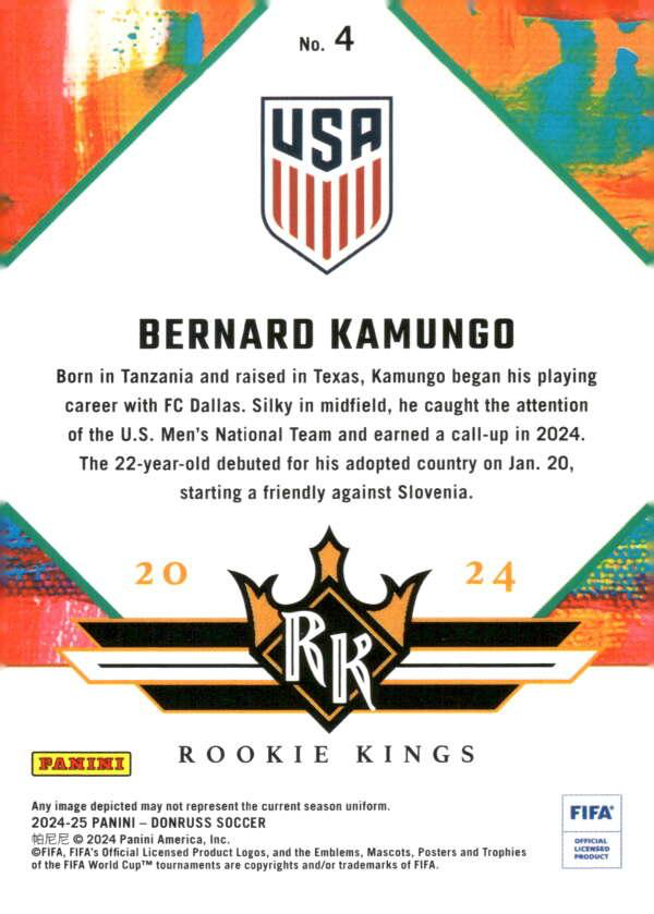 2024 Panini Donruss Rookie Kings Bernard Kamungo #4 USA