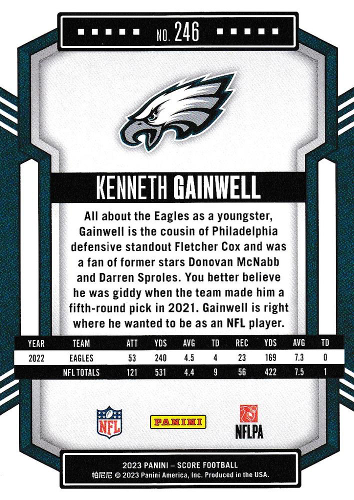 2023 Panini Score Football Kenneth Gainwell Philadelphia Eagles #246