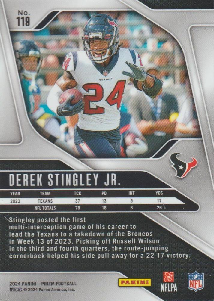2024 Panini Prizm Derek Stingley Jr. #119 Houston Texans