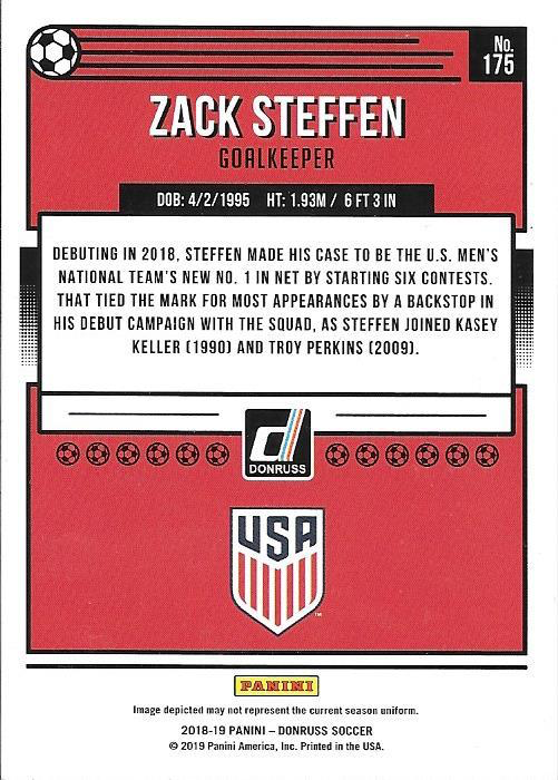2018 Panini Donruss Zack Steffen #175 USA