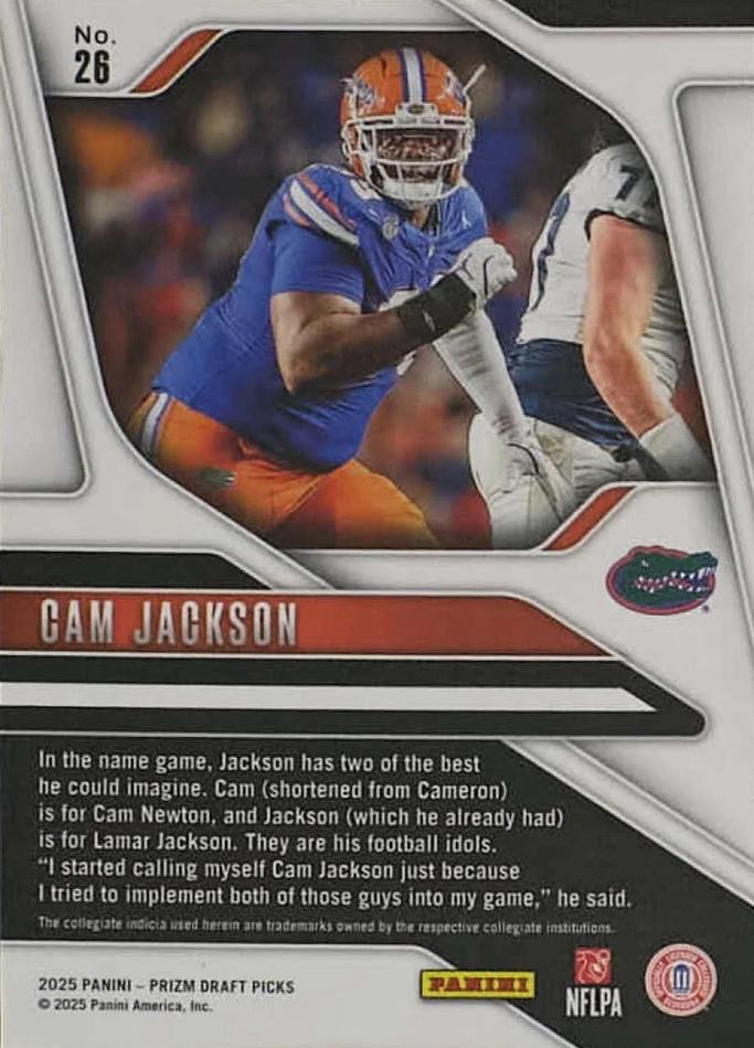 2025 Panini Prizm Draft Picks Cam Jackson #26 Florida Gators