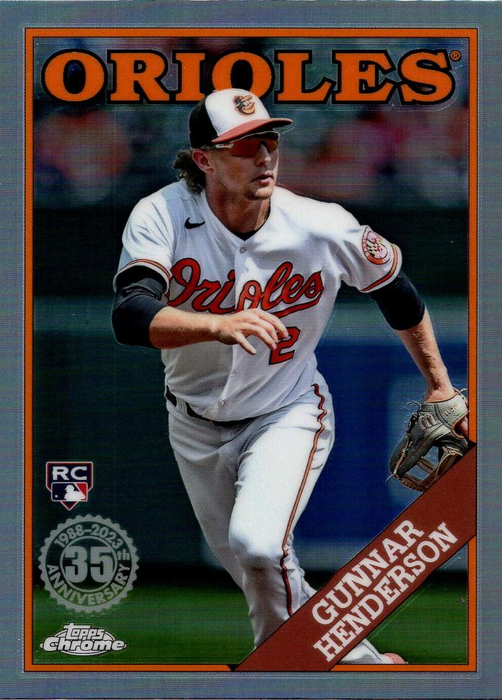 2023 Topps Chrome Update 1988 Topps Baseball 35th Anniversary Gunnar Henderson Baltimore Orioles #88CU-8