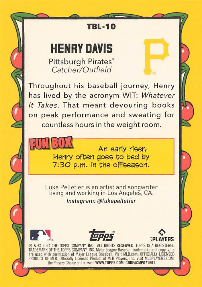 2024 Topps Big League Topps Big Leaguer Henry Davis RC Pittsburgh Pirates #TBL-10