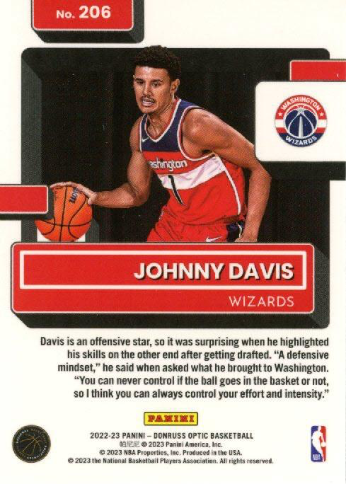 2022 Panini Donruss Optic Johnny Davis Rated Rookie #206 Washington Wizards