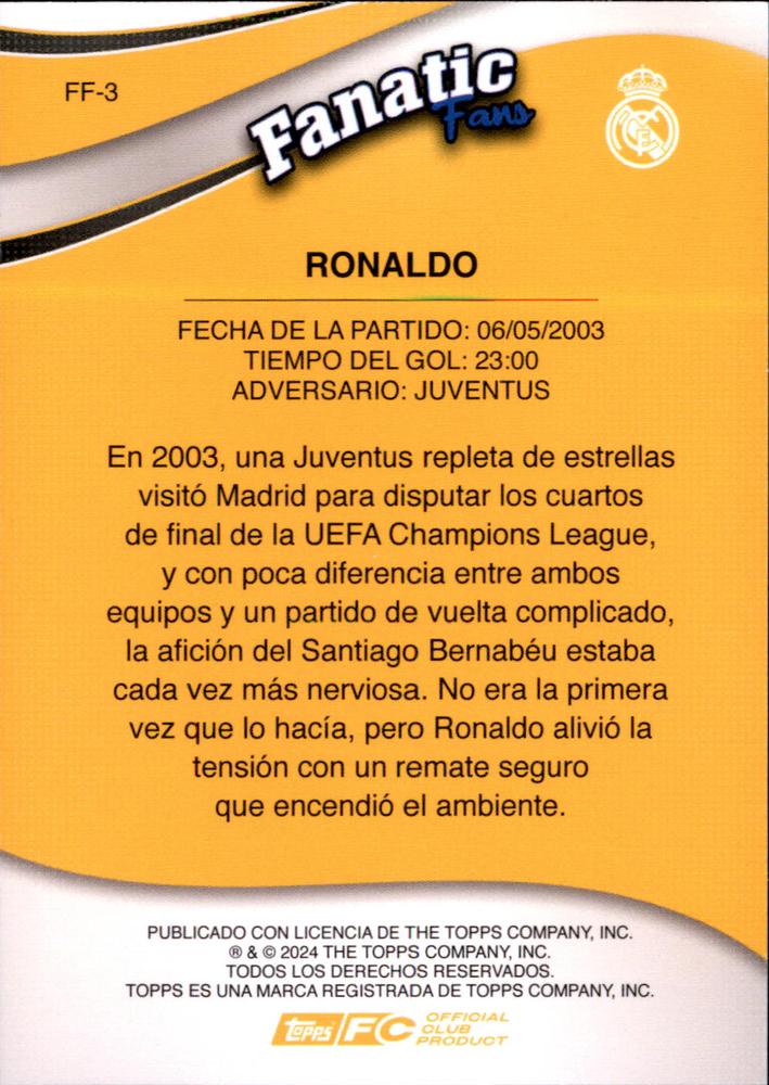 2024 Topps Real Madrid Fan Set Fanatics Fans Ronaldo #FF-3 Real Madrid CF
