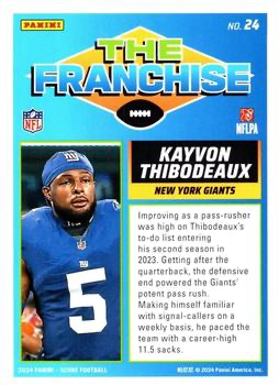 2024 Panini Score Football The Franchise Kayvon Thibodeaux New York Giants #24 RC
