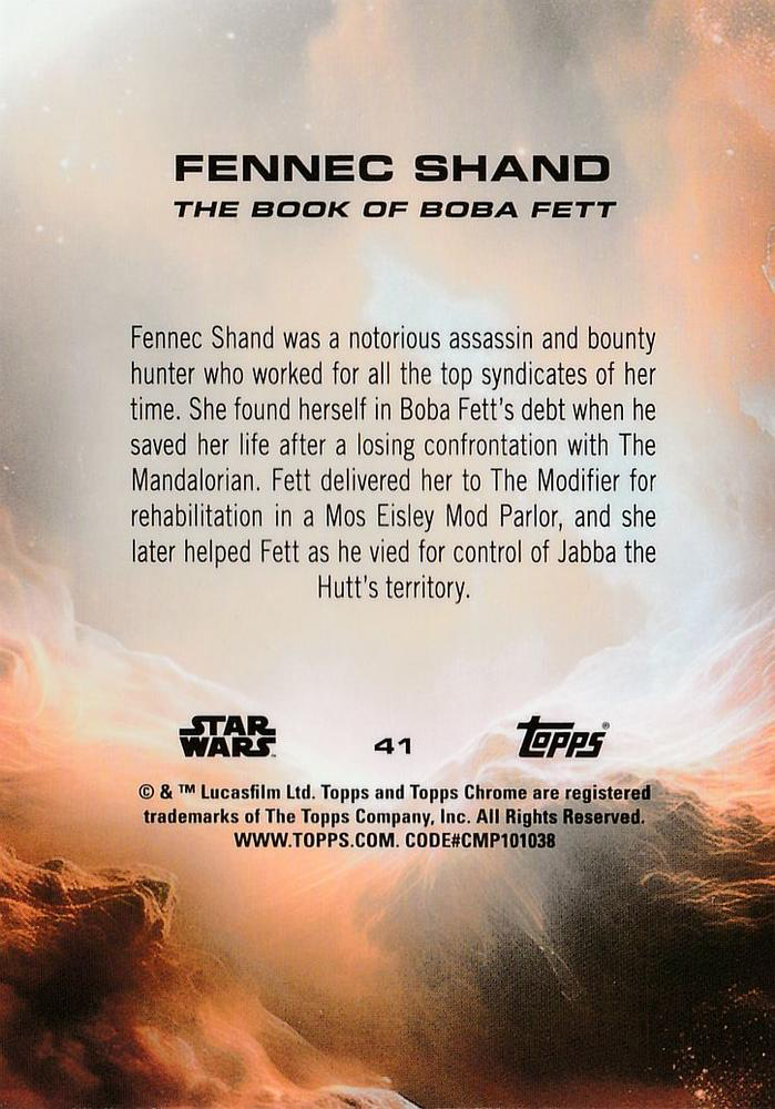 2025 Topps Chrome Star Wars Fennec Shand #41 Star Wars