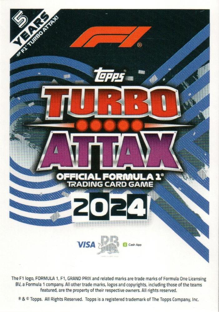 2024 Topps Turbo Attax F1 Visa Cash App RB Formula One CAR #205