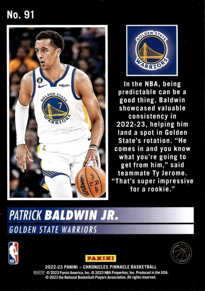 2022 Panini Chronicles Pinnacle Patrick Baldwin RC #91 Clippers