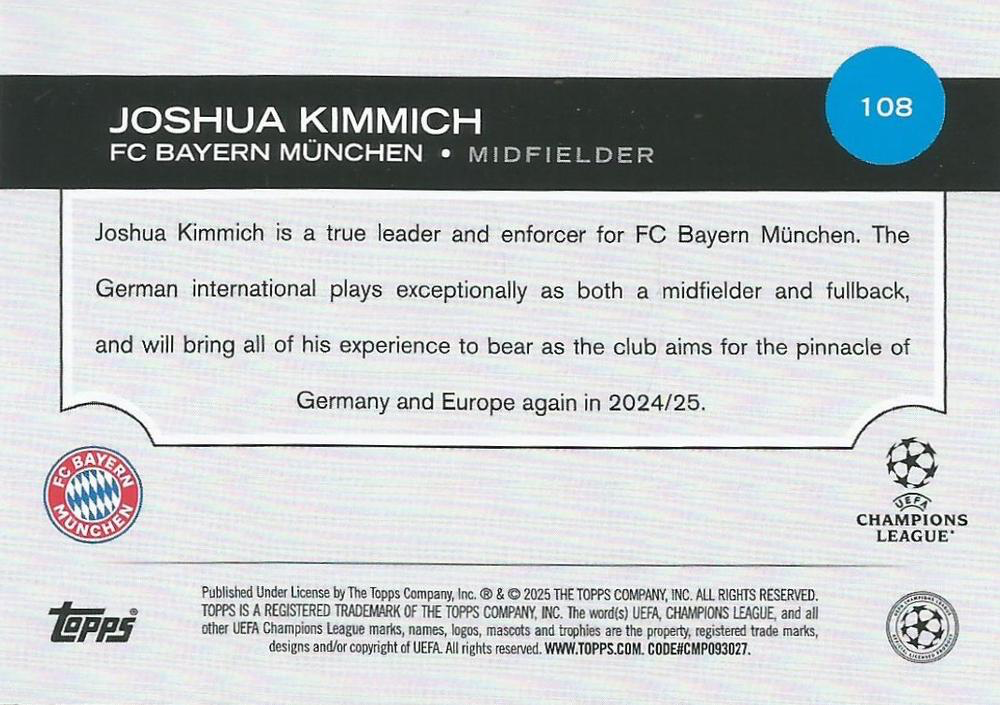2024 Topps UCC Joshua Kimmich #108 FC Bayern Munchen