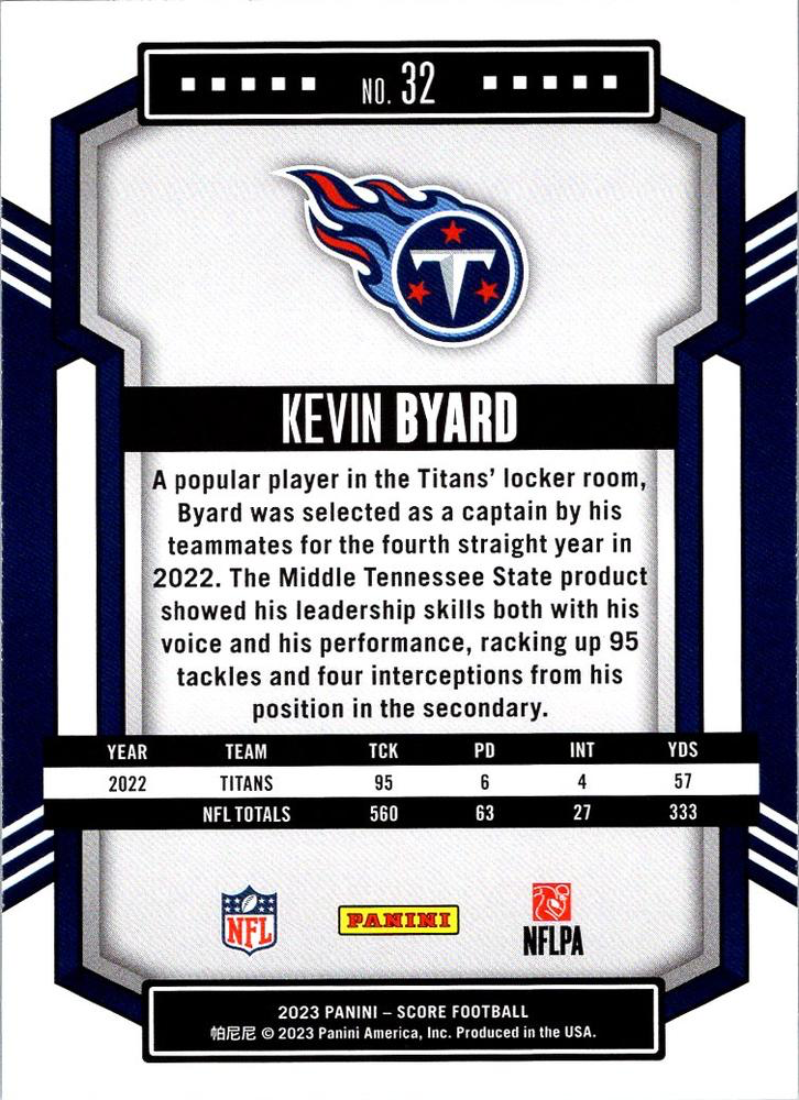 2023 Panini Score Football Kevin Byard Tennessee Titans #32