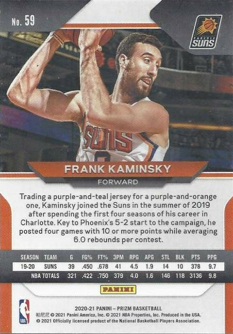 2020 Panini Prizm Frank Kaminsky #59 Phoenix Suns