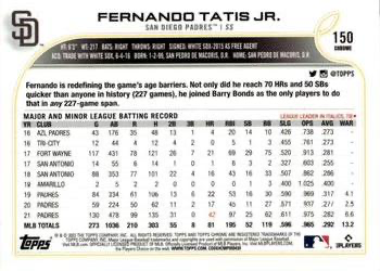 2022 Topps Chrome Fernando Tatis Jr. Black And White RayWave #150 San Diego Padres