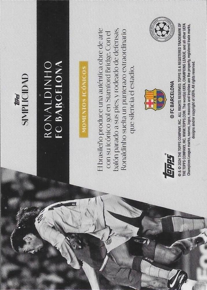 2023 Topps Simplicidad Ronaldinho FC Barcelona