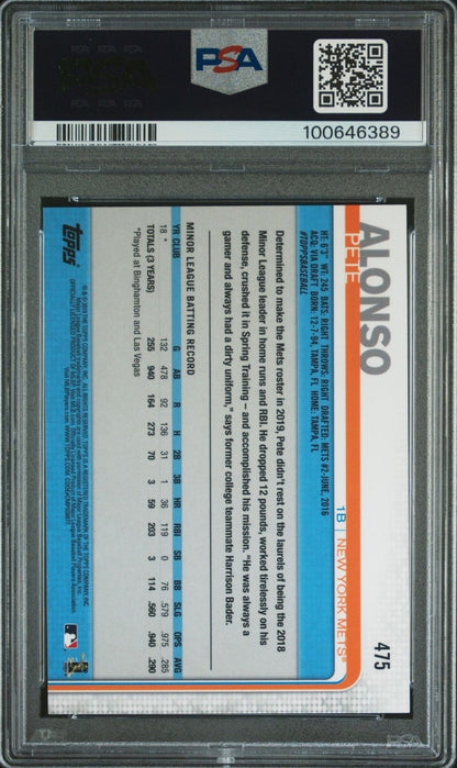 2019 Topps Pete Alonso RC 3D #475 PSA 9 New York Mets