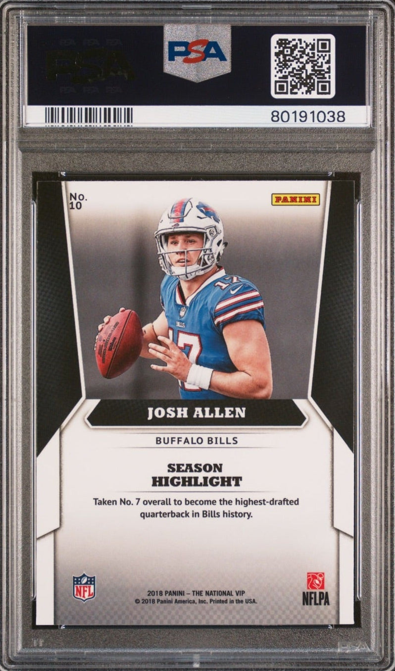 2018 Panini National VIP RC Josh Allen #10 Buffalo Bills PSA 9