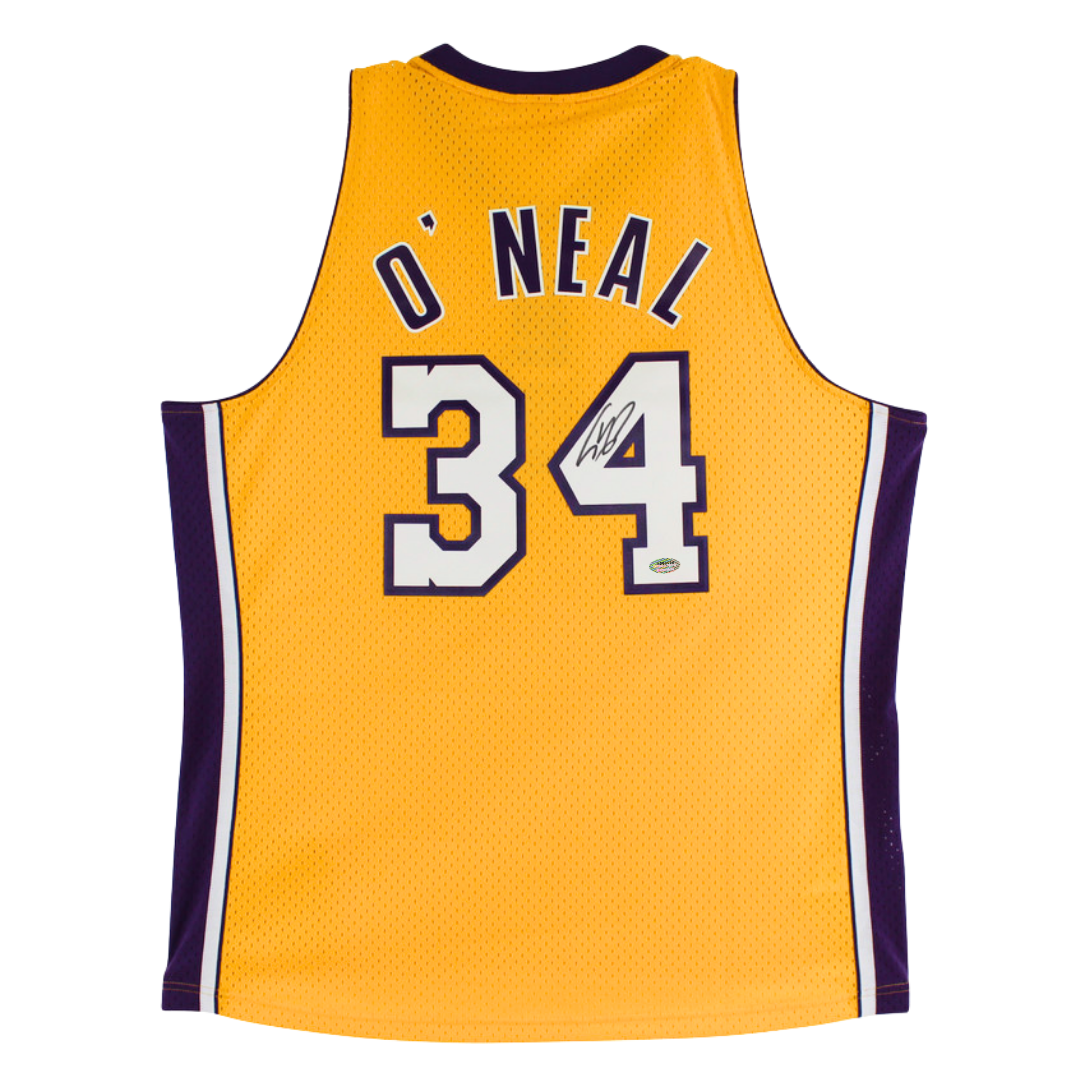 Maillot NBA Mitchell & Ness 1999-20 Los Angeles Lakers signé par Shaquille O'Neal (Schwartz)