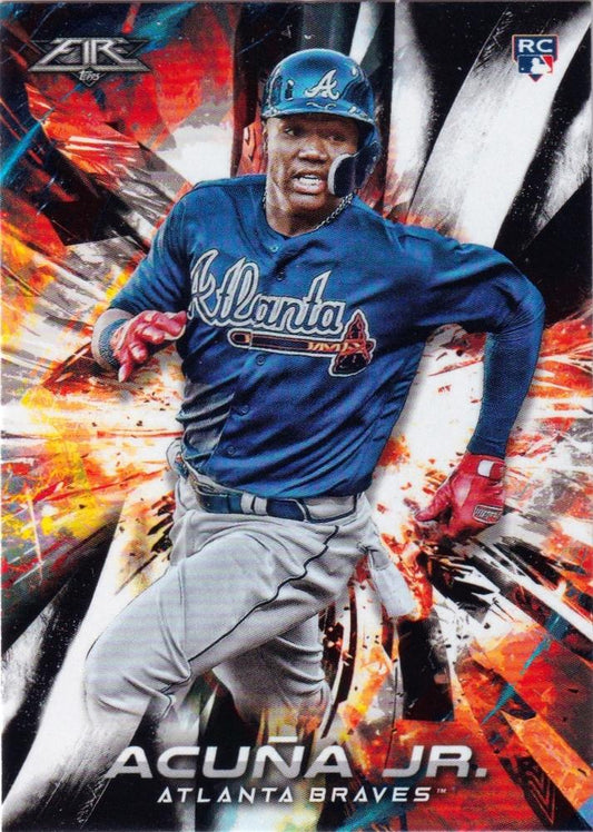 2018 Topps Fire Ronald Acuña Jr. RC #109 Atlanta Braves