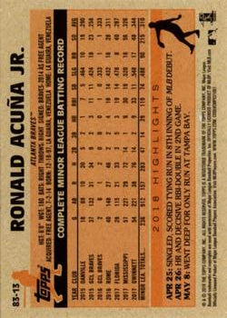 2018 Topps Update 1983 35th Anniversary RC Ronald Acuña Jr  #83-13 Atlanta Braves