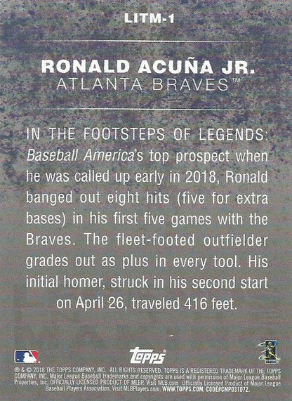 2018 Topps Update Legends in the Making RC Ronald Acuña Jr #LITM-1 Atlanta Braves