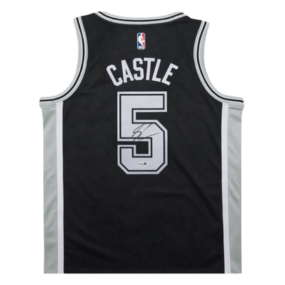 Maillot NBA San Antonio Spurs signé par Stephon Castle (PSA)