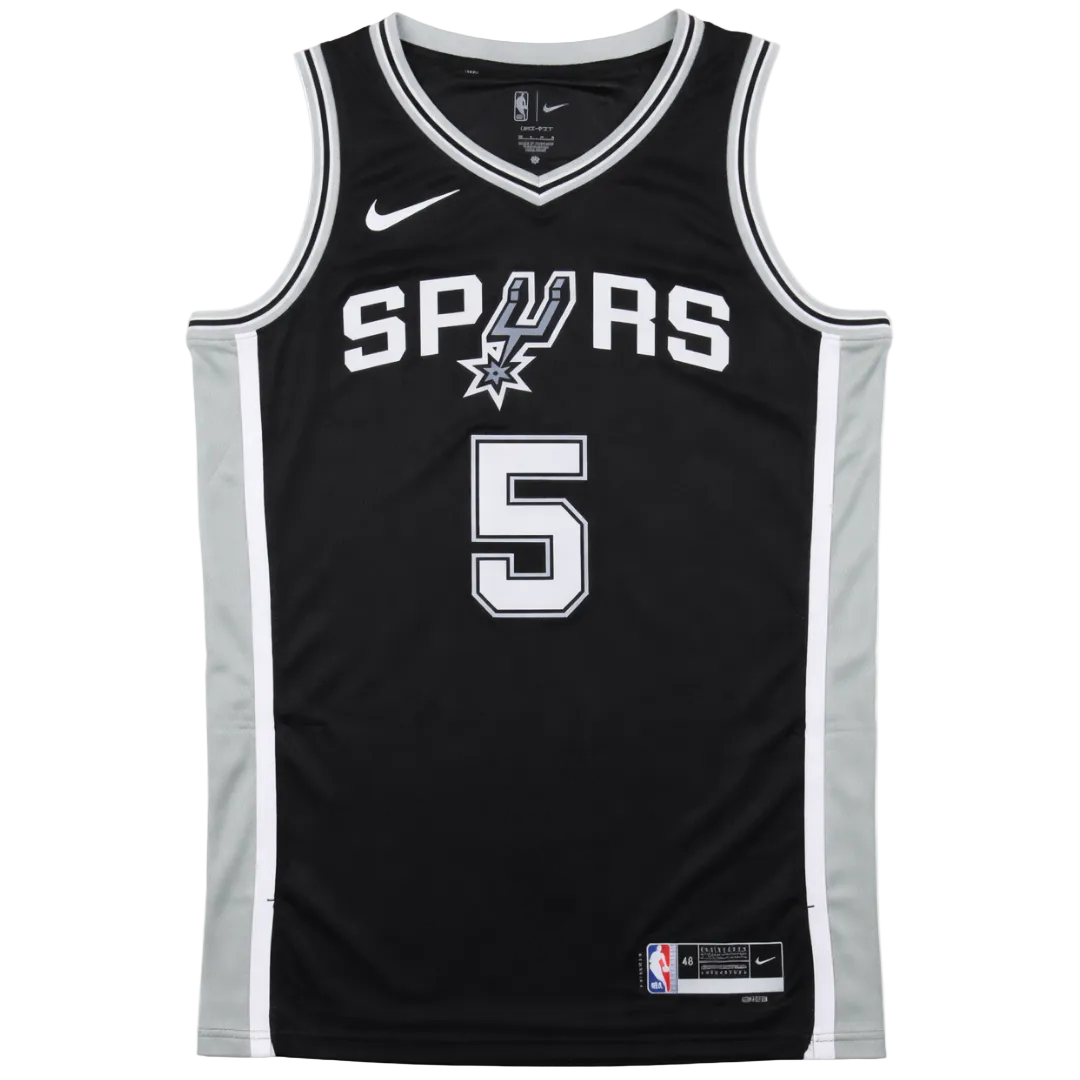 Maillot NBA San Antonio Spurs signé par Stephon Castle (PSA)
