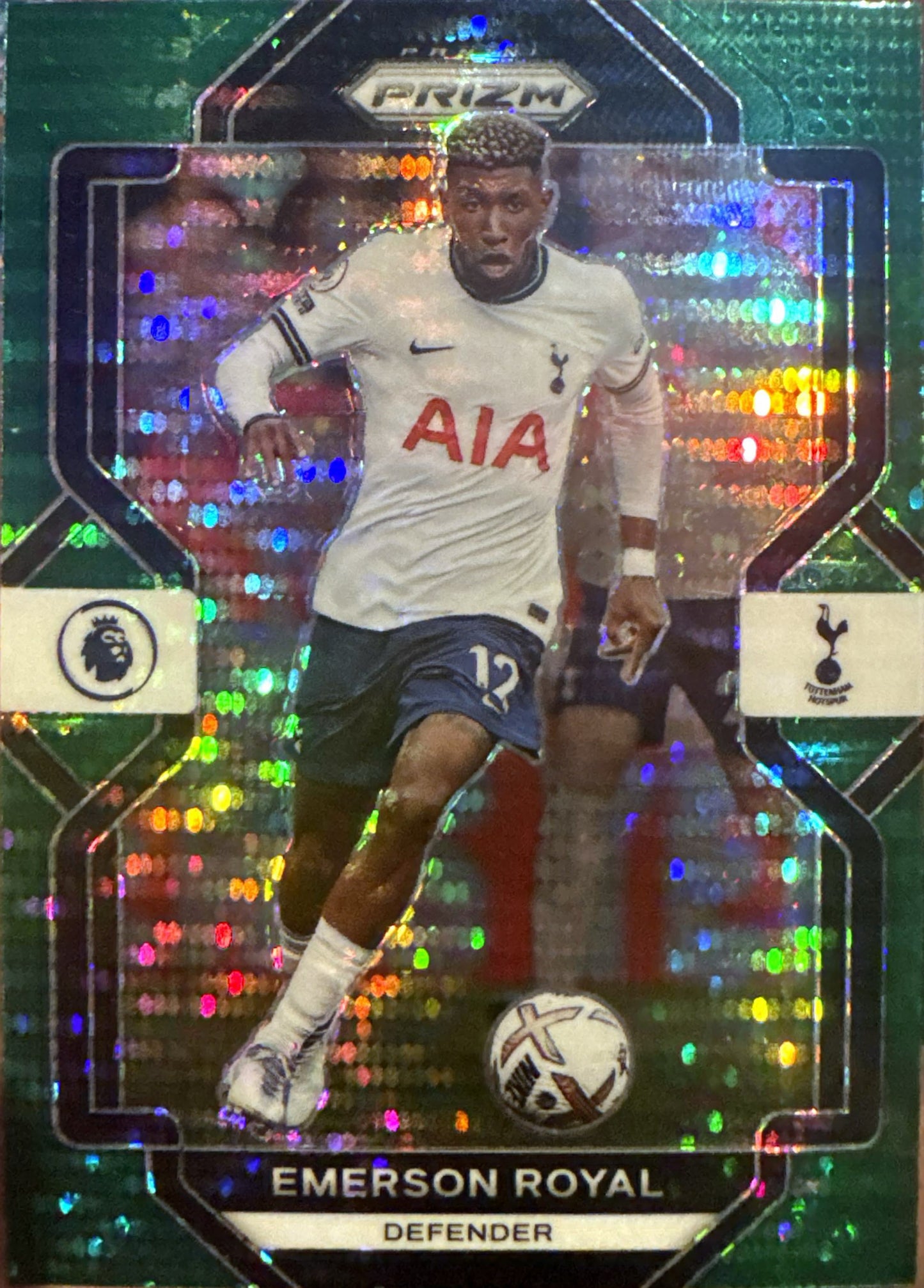 2022 Panini Prizm Premier League Emerson Royal Prizms Green Pulsar #292 Tottenham Hotspur