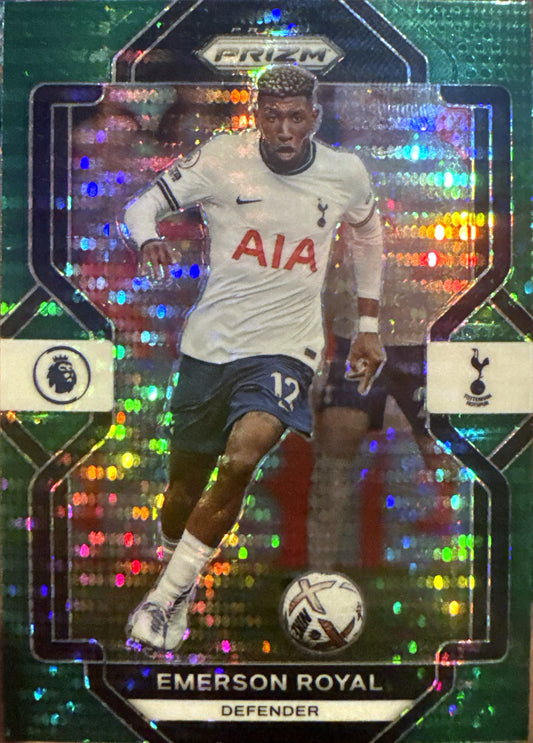 2022 Panini Prizm Premier League Emerson Royal Prizms Green Pulsar #292 Tottenham Hotspur