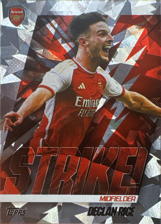 2023 Topps Arsenal Team Set Icy Declan Rice Strike! #41 Arsenal FC