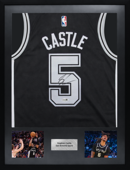 Maillot NBA San Antonio Spurs signé par Stephon Castle (PSA)