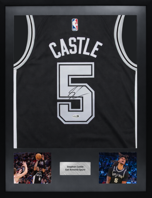 Maillot NBA San Antonio Spurs signé par Stephon Castle (PSA)