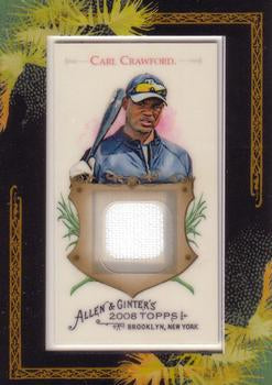 2008 Topps Allen & Ginter Framed Mini Relic Carl Crawford #AGR-CC1 Tampa Bay Rays