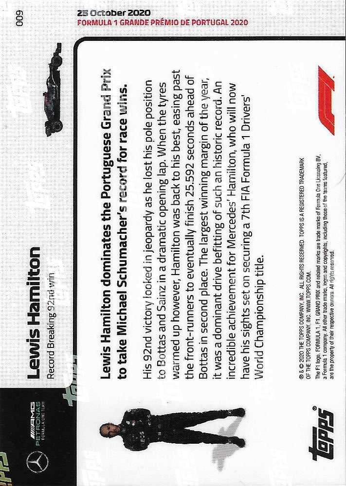 2020 Topps Now Lewis Hamilton Record Breaking #009 Mercedes