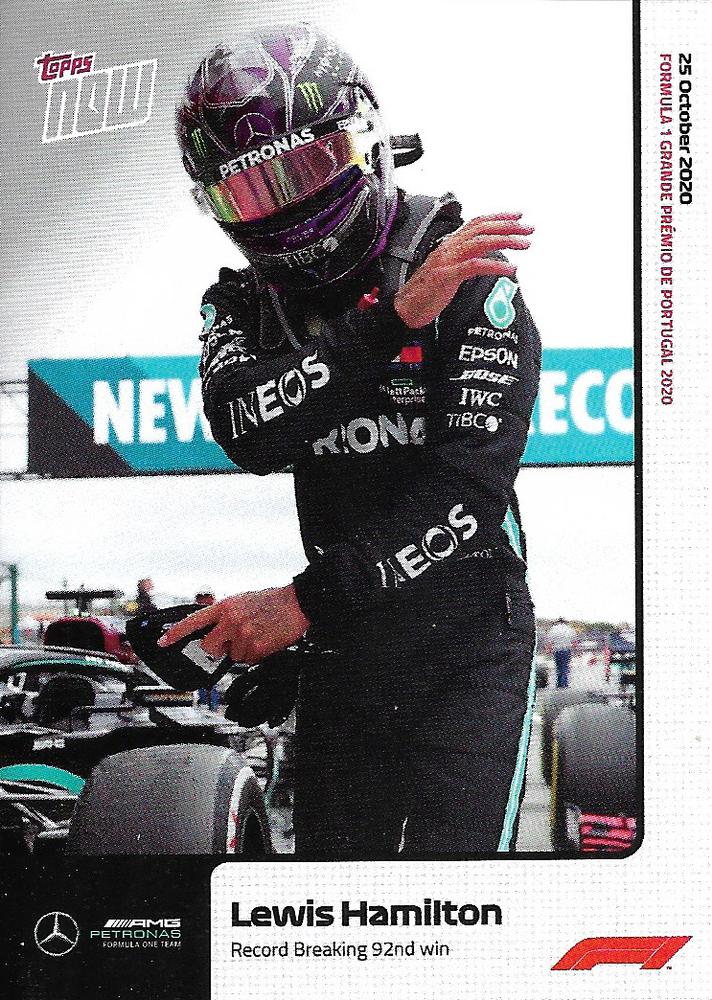 2020 Topps Now Lewis Hamilton Record Breaking #009 Mercedes
