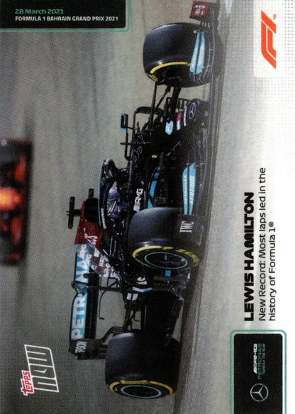 2021 Topps Now Lewis Hamilton New record: most laps #001 Mercedes