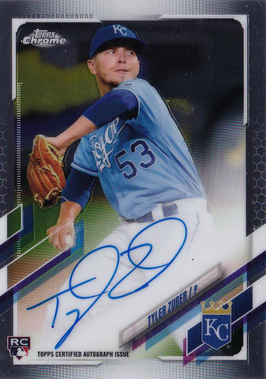 2021 Topps Chrome RC Autographs Tyler Zuber #RA-TZ Kansas City Royals