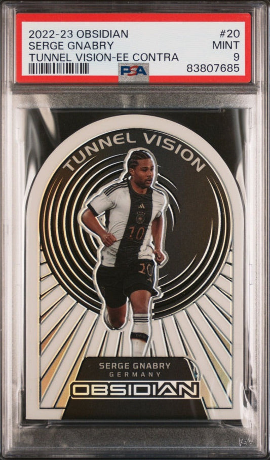 2022 Panini Obsidian Tunnel Vision Contra /9 Serge Gnabry FC Bayern Munich #20 PSA 9