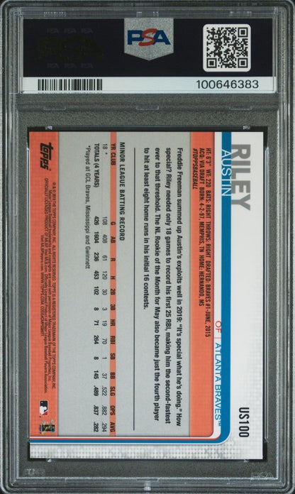 2019 Topps Austin Riley RC 3D #US100 PSA 9 Atlanta Braves