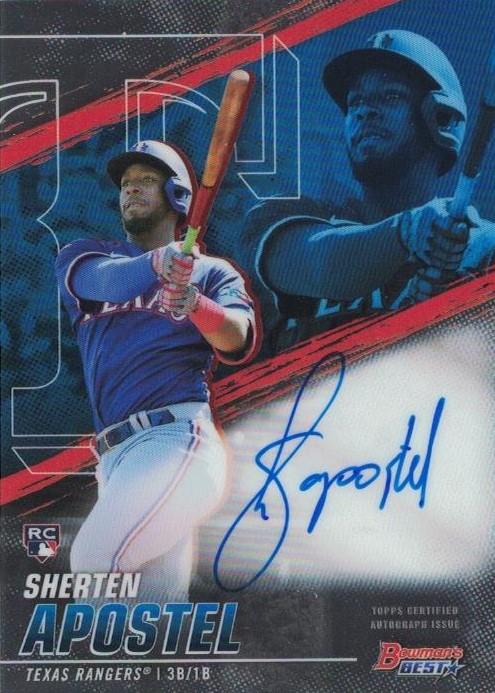 2021 Bowman's Best Best of 2021 Autographs Sherten Apostel AU #B21-SA Texas Rangers