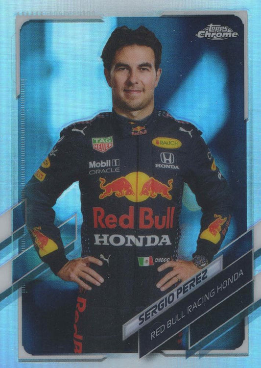 2021 Topps Chrome Formula 1 Refractor Sergio Perez #4 Red Bull Racing Honda